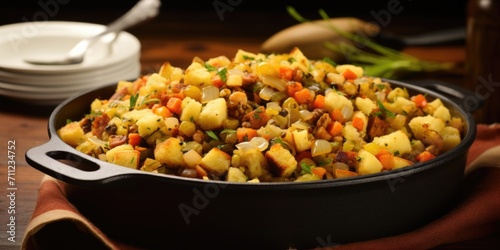 Savor the enticing fusion of sweet and savory in this cornbread stuffing, where the subtle hints of maple syrup intermingle with saut ed apples, creating an unforgettable aroma thats as