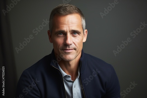 Portrait of a handsome middle-aged man. Men's beauty, fashion.