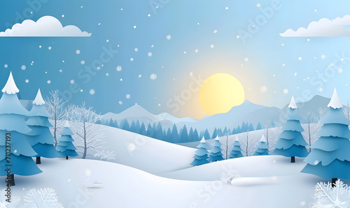 winter landscape with snow,Generative AI