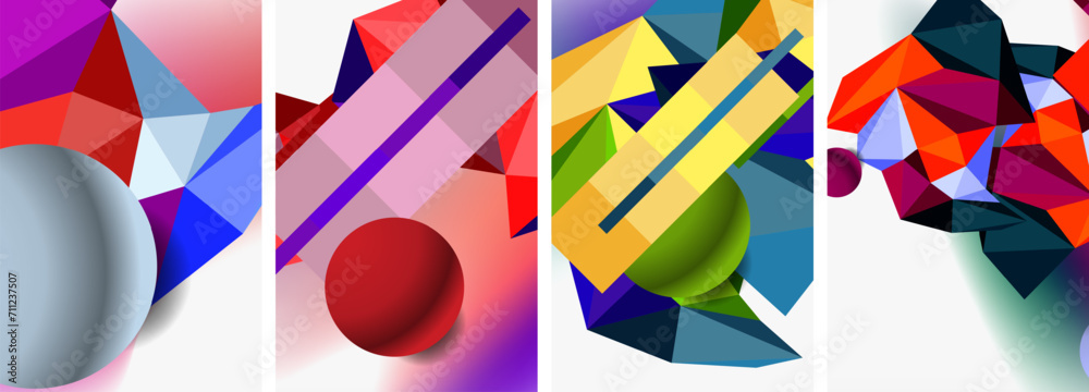 3d sphere and 3d low poly triangle design. Vector illustration For Wallpaper, Banner, Background, Card, Book Illustration, landing page 3d sphere and 3d low poly triangle design. Vector illustration For Wallpaper, Banner, Background, Card, Book Illustration, landing page