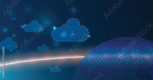 Multiple cloud symbol vector illustration, 2D cloud, 3D cloud, multi-cloud work connected data.