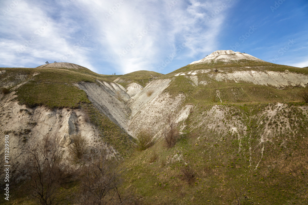 Chalk hills in Ulyanovsk region, Russia