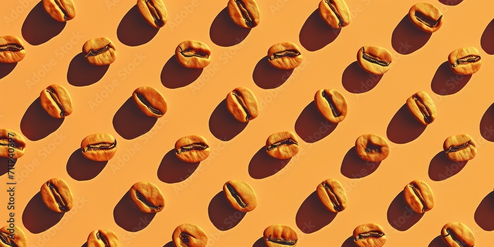 Coffee beans pattern background