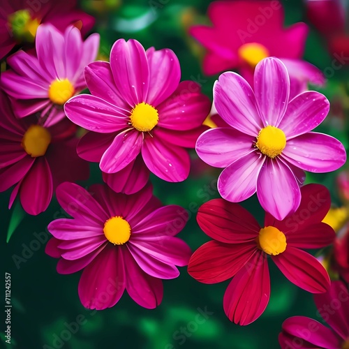 pink and yellow flowers