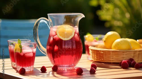 Celebrate the taste of summer with this vibrant, berry-filled pitcher and glasses set outdoors