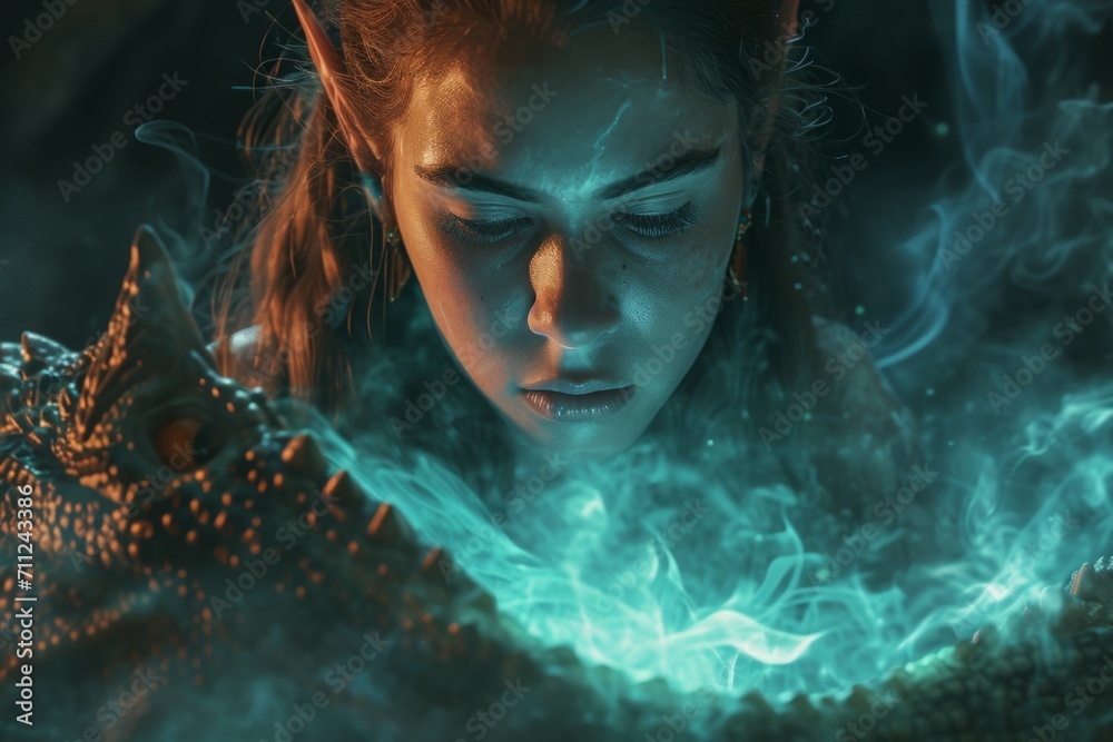 Dragon sorceress casts mystical spells, a enchanting and powerful display of magical prowess. Dragon sorceress casts mystical spells, a enchanting and powerful display of magical prowess.
