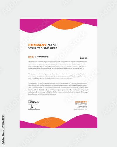 Vector Modern Business Letterhead Design Template 100% Editable File 