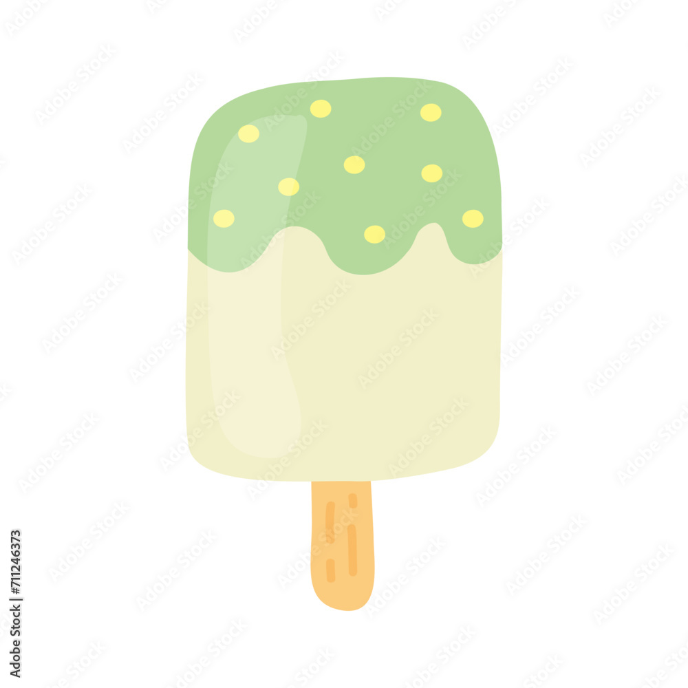 Ice cream popsicle hand drawn vector illustration isolated on white background. Ice cream popsicle hand drawn vector illustration isolated on white background.