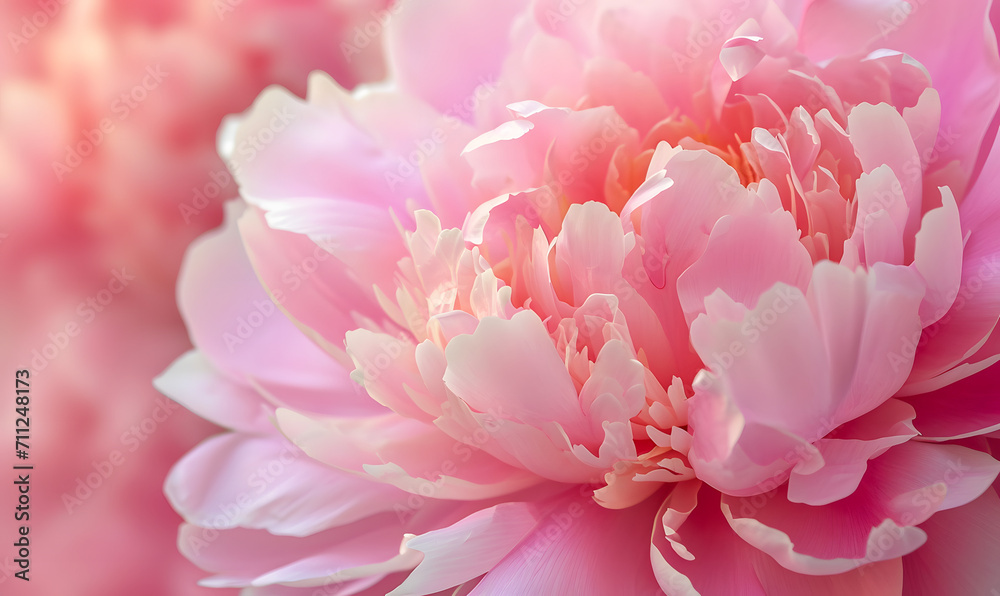 Pink Peony Flower Head Full Bloom, Generative AI Pink Peony Flower Head Full Bloom, Generative AI