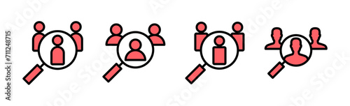 Hiring icon set illustration. Search job vacancy sign and symbol. Human resources concept. Recruitment