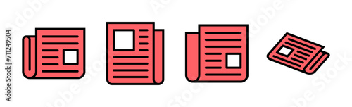 Newspaper icon set illustration. news paper sign and symbolign