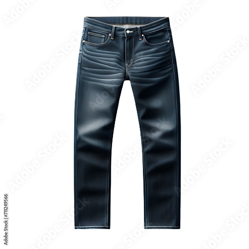 Isolated pair of jeans clothing item on a transparent background, PNG File Format