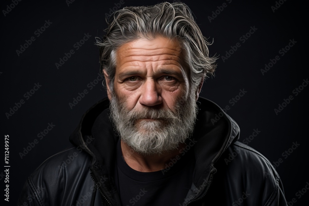Portrait of an old man with a gray beard and mustache. Portrait of an old man with a gray beard and mustache.