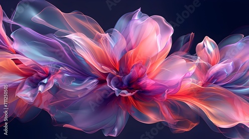 Abstract Colorful Floral Digital Artwork