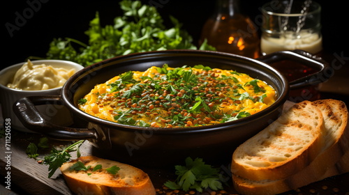 Corn soup with garlic, sweet corn, chili and coriander