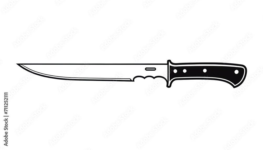 Illustration of a Steel Knife Icon in Simple Style Illustration of a Steel Knife Icon in Simple Style