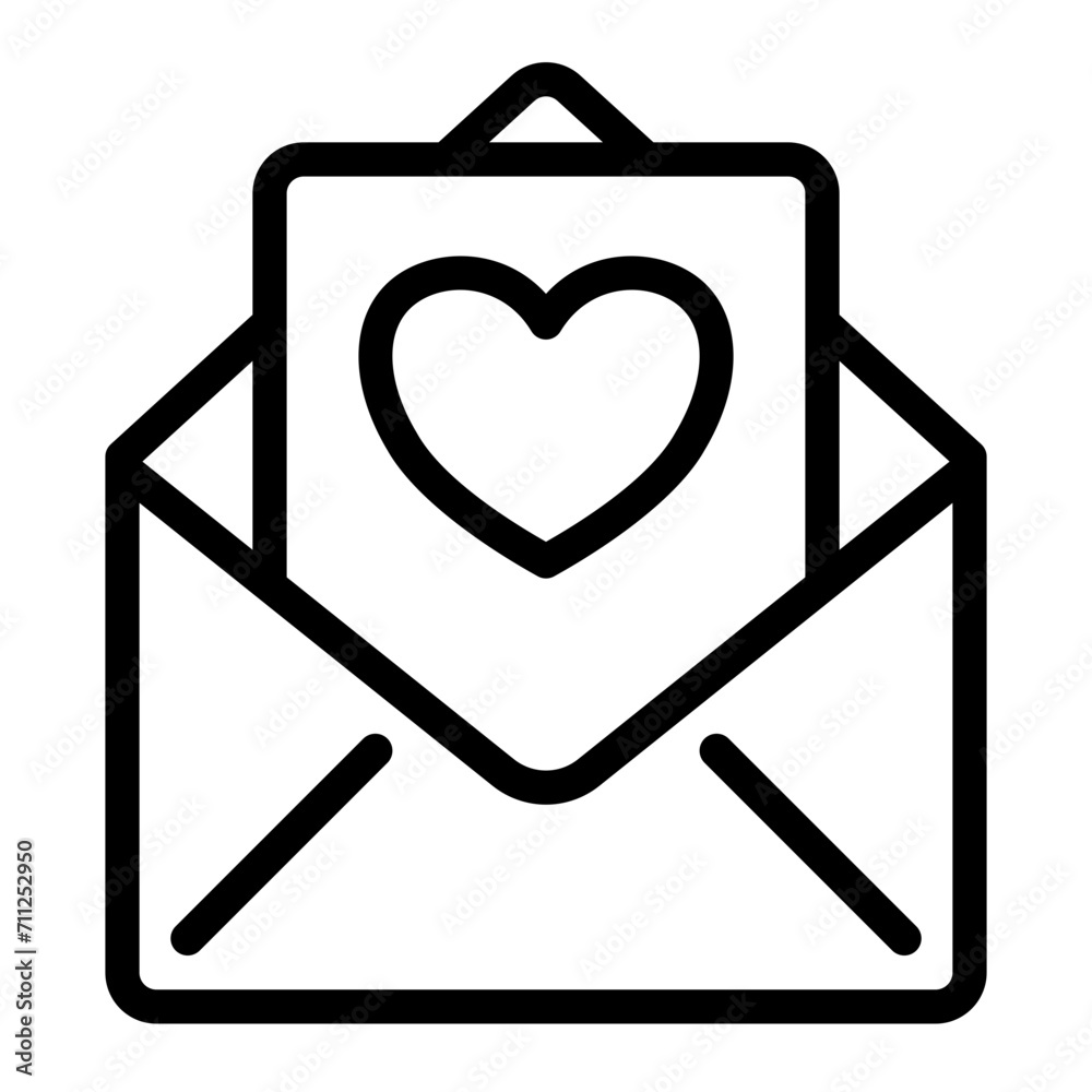 Email icon outline style for download (valentine pack)