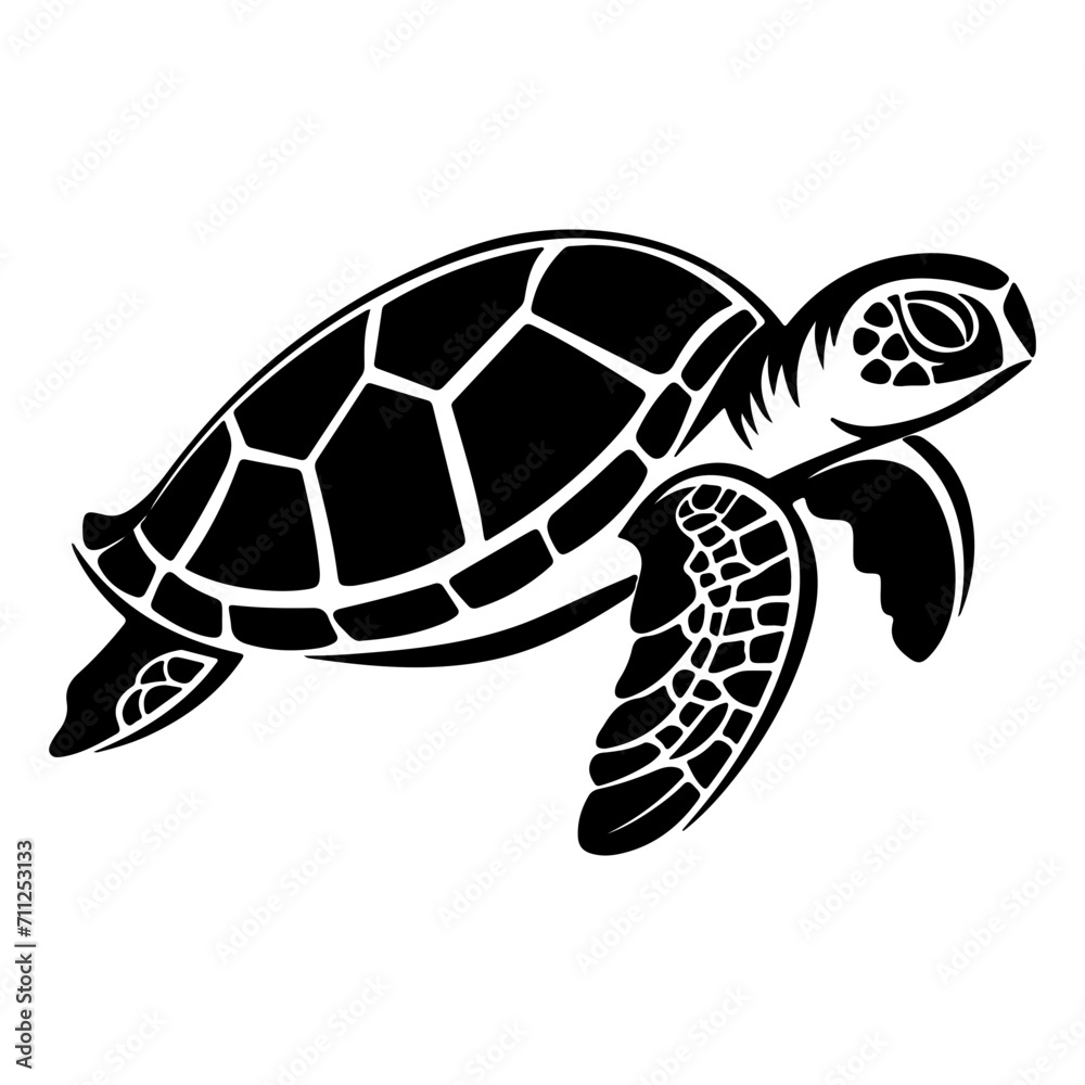 Sea turtle black silhouette logo svg vector, Sea turtle icon illustration. Sea turtle black silhouette logo svg vector, Sea turtle icon illustration.