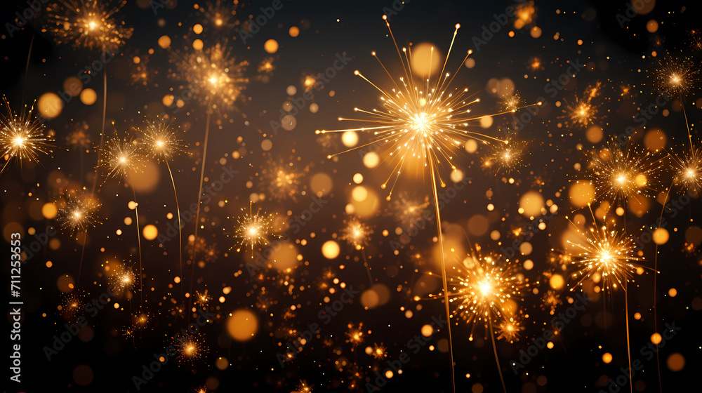 Beautiful creative holiday background with fireworks and sparkles Beautiful creative holiday background with fireworks and sparkles