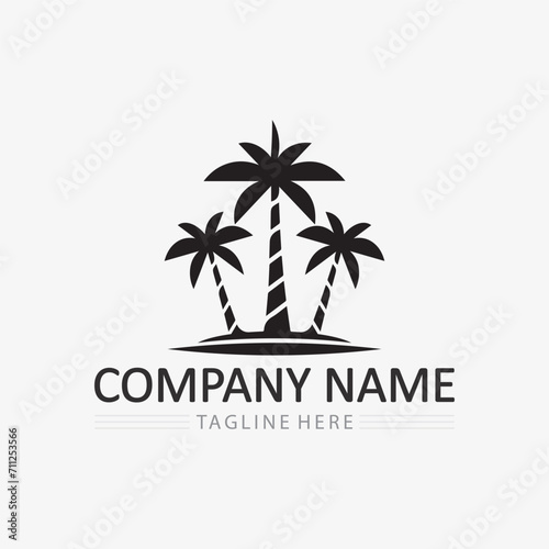 Palm tree summer logo template