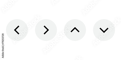 Transparent scrolling arrow button, Left, right, up, down arrow icon set.