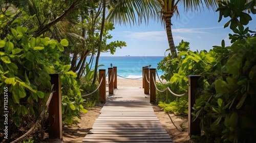 Pathway Leading to Beautiful Sunny Beach © Pix