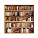 Bookshelf on PNG transparent background for home or library decoration.