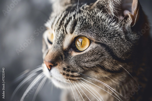 a close up of a cat with a blurry background 