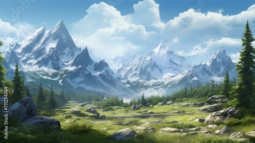 Breathtaking Mountain Landscape Under Clear Sky