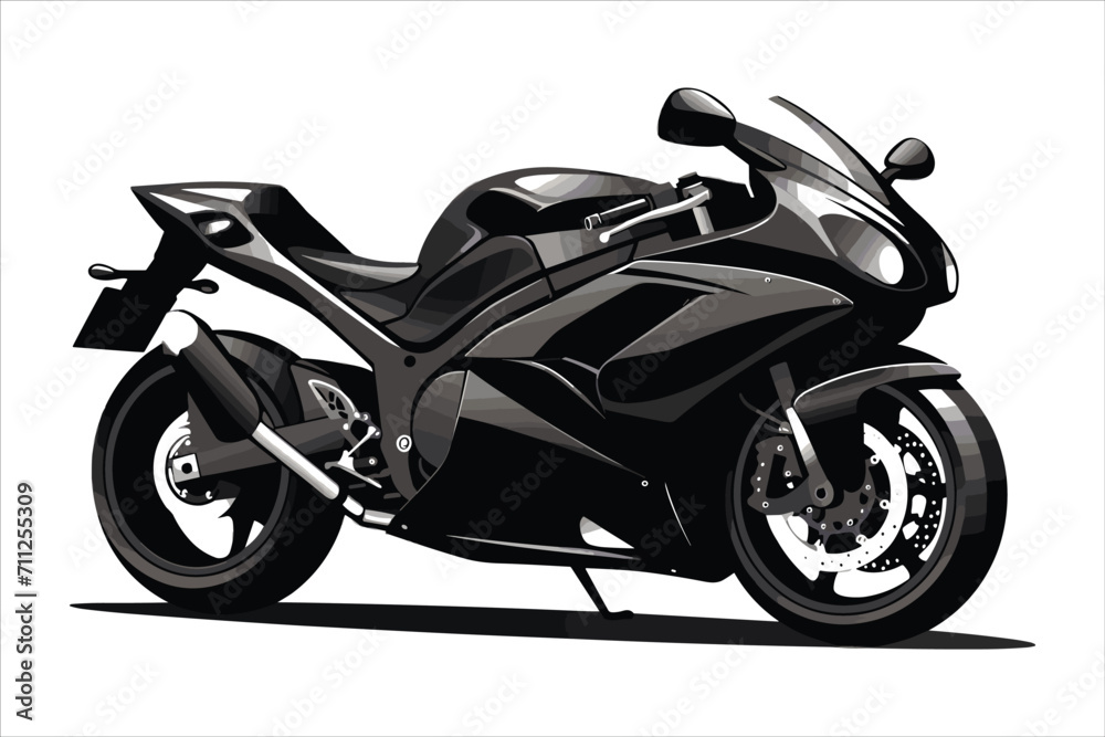 New creative motorcycle silhouette black and white vector. New creative motorcycle silhouette black and white vector.
