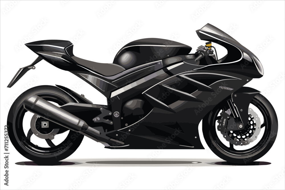 New creative motorcycle silhouette black and white vector. New creative motorcycle silhouette black and white vector.