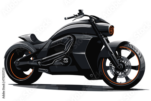 New creative motorcycle silhouette black and white vector.