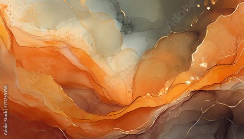 Abstract alcohol ink background. Fluid art painting