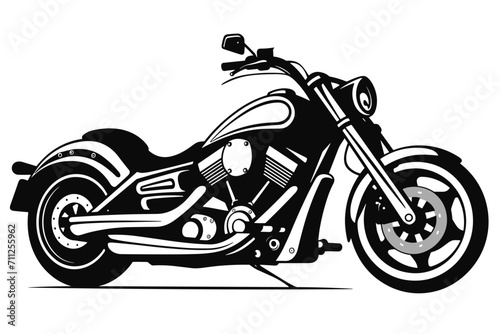 New creative motorcycle silhouette black and white vector.