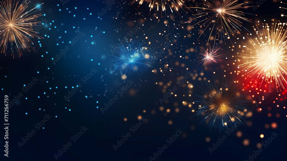 Happy New Year, burning fireworks with bokeh light background Happy New Year, burning fireworks with bokeh light background