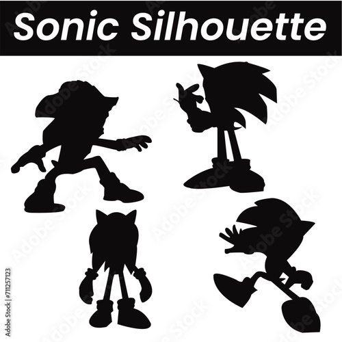 sonic vector illustration silhouette black and white