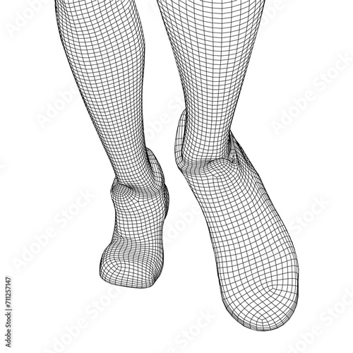Running legs with sport shoes go