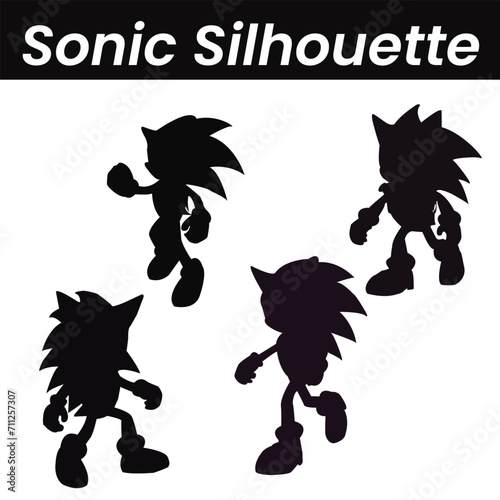 sonic vector illustration silhouette black and white