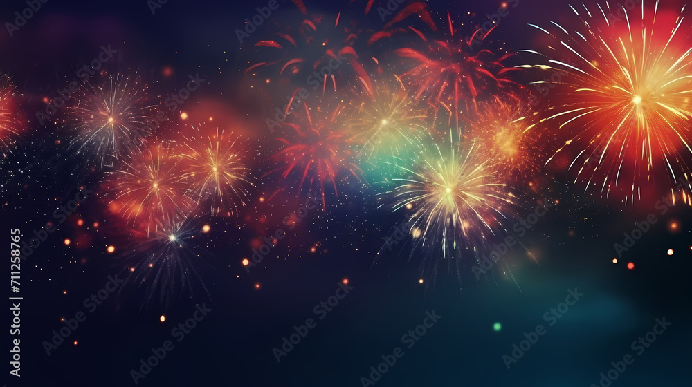 Beautiful fireworks background at night for holiday decoration Beautiful fireworks background at night for holiday decoration