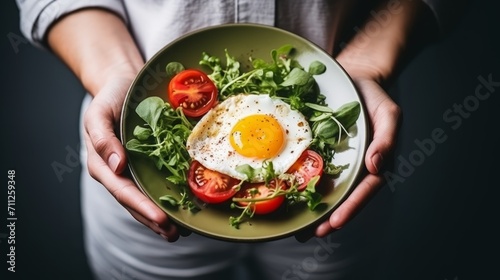 Delicious Breakfast Egg with Fresh Tomatoes