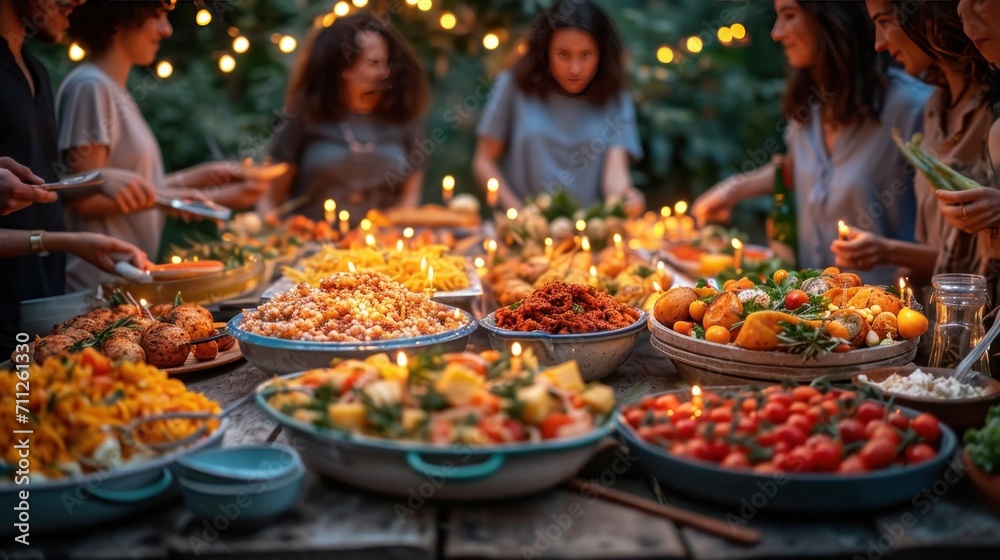 Vibrant vegan feast awaits with kaleidoscope of food