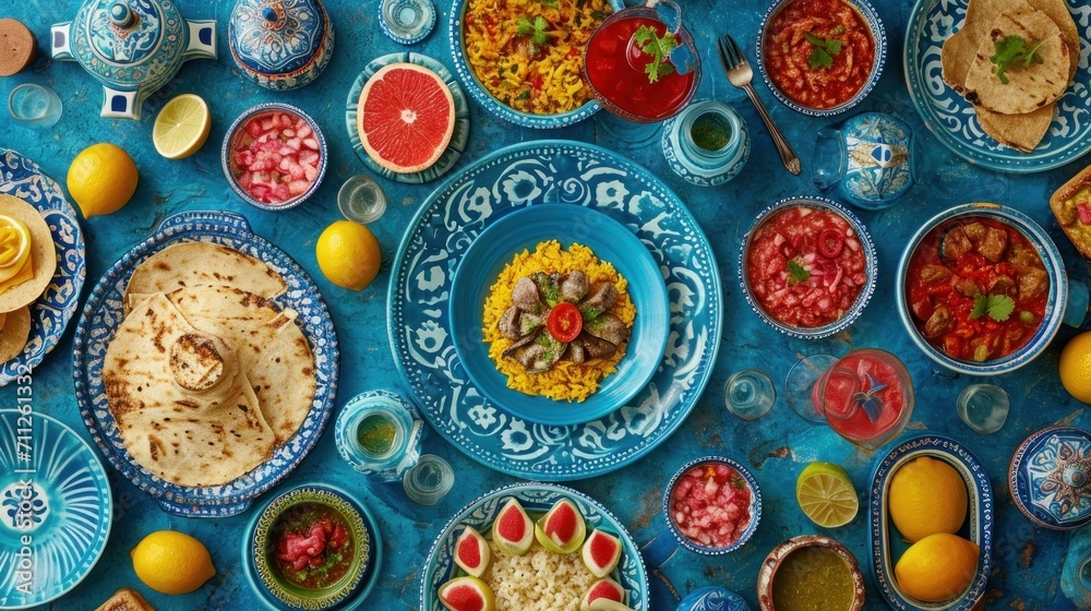 Vibrant vegan feast awaits with kaleidoscope of food