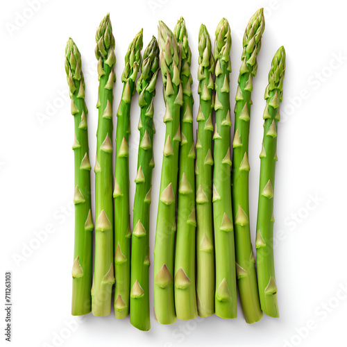 fresh asparagus on white
