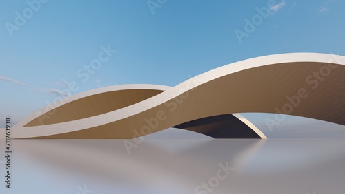 Futuristic architecture background 3d render