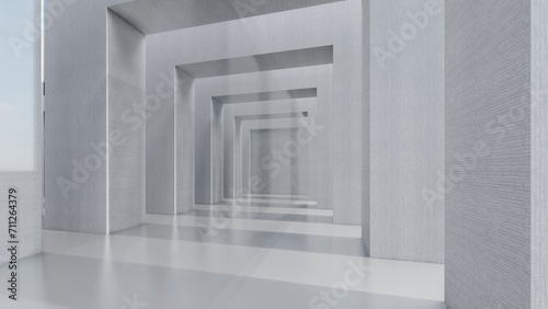 Architecture background geometric design interior 3d render