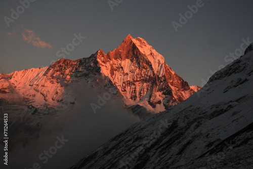 Sunset view from Annapurna Base Camp (4,130 m)