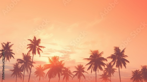beach banner summer background illustration vacation tropical, palm ocean, sand relaxation beach banner summer background © vectorwin