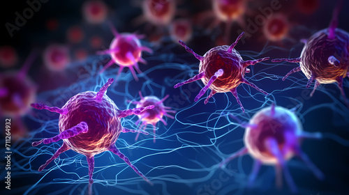 Cell background, medical research background, 3d rendering