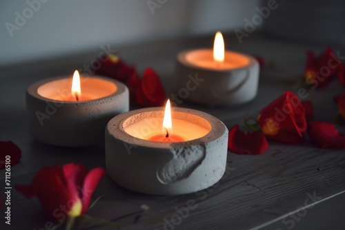 Concrete tealight candle holder for valentines day.