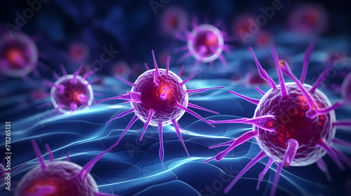 Cell background, medical research background, 3d rendering